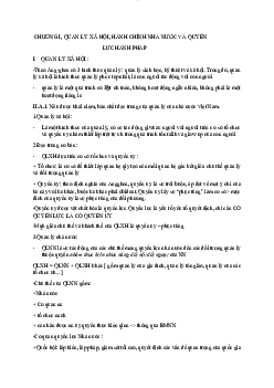 Chương I : Quản lý xã hội, hành chính nhà nước và quyền lực hành pháp học phần Luật hành chính