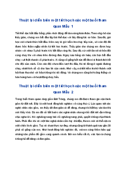 Viết đoạn văn thuật lại diễn biến một tiết học hoặc một buổi tham quan của lớp em | Tập làm văn 4