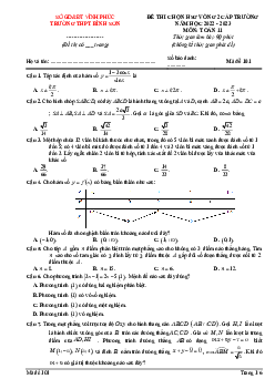 Đề HSG cấp trường Toán 11 vòng 2 năm 2022 – 2023 trường THPT Bình Sơn – Vĩnh Phúc