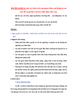 Trình bày quan điểm của Đảng về các vấn đề trọng tâm văn hóa Việt Nam hiện nay ?.
