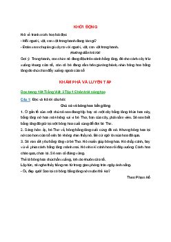 Tiếng Việt 3 trang 104 Bài 1: Chú sẻ và bông hoa bằng lăng | Chân trời sáng tạo