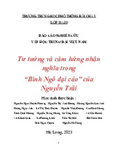 Tư Tưởng Và Cảm Hứng Nhân Nghĩa Trong Bình Ngô Đại Cáo Của Nguyễn Trãi - Ngữ Văn 11