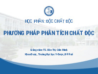 Bài giảng Phương pháp phân tích chất độc môn Độc chất độc | Trường Đại học Y dược - Đại học Huế