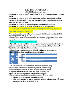 Thủ tục hành chính học phần Luật hành chính