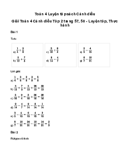 Giải Toán lớp 4 Bài 78: Luyện tập Cánh diều