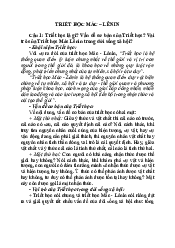 Câu hỏi ôn tập - Triết học Mác Lênin | Trường Đại học Văn hóa Hà Nội