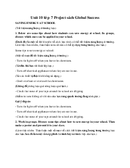 Unit 10 lớp 7 Project sách Global Success