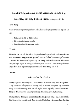 Soạn bài Đọc: Tiếng nói của cỏ cây | Kết nối tri thức