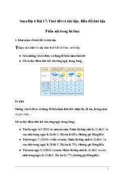 Giải Địa lí 6 Bài 17: Thời tiết và khí hậu. Biến đổi khí hậu | Kết nối tri thức