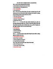 CÂU HỎI TRẮC NGHIỆM Digital Marketing - Bài Kiểm Tra Tổng Hợp