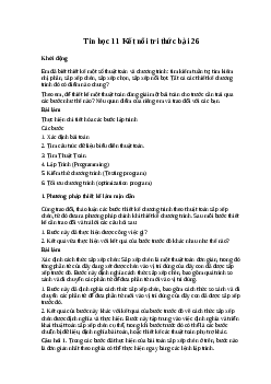 Giải bài 26: Phương pháp làm mịn dần trong thiết kế chương trình | Tin học 11 Kết nối tri thức