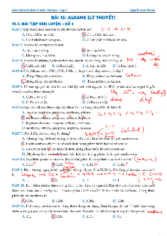 Bài tập trắc nghiệm Bài 15: Alkane môn Hóa học 11 – Tập 2
