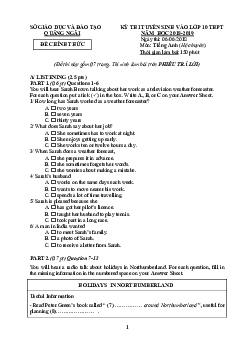 Đề thi Tuyển sinh lớp 10 THPT tỉnh Quảng Ngãi năm học 2018-2019 môn Tiếng Anh (chuyên)