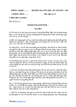 Đề thi giữa học kì 1 môn Ngữ văn 11 năm 2023 - 2024 sách Chân trời sáng tạo | Đề 1