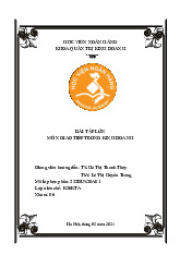 Bài thi cuối kỳ - Giải quyết tình huống giao tiếp trong kinh doanh môn Giao tiếp kinh doanh | Học viện Ngân hàng