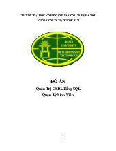 Đồ án quản trị cơ sở dữ liệu bằng sql quản lý sinh viên môn Công nghệ thông tin | Trường Đại học Kinh doanh và Công nghệ Hà Nội