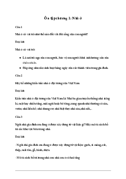 Giải Công nghệ 6 Ôn tập chương 1 - Chân Trời Sáng Tạo