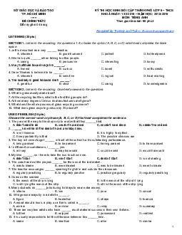 Đề thị chọn học sinh giỏi cấp thành phố (TP HCM) lớp 9 THCS năm học 2018-2019