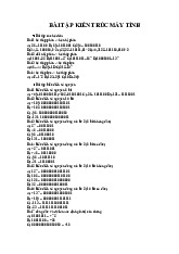 Bài tập - Hệ đếm và biểu diễn số nguyên môn Kiến trúc máy tính | Trường Đại học Kinh Doanh và Công Nghệ Hà Nội