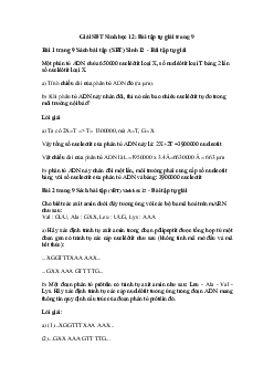 Giải SBT Sinh học 12: Bài tập tự giải trang 9