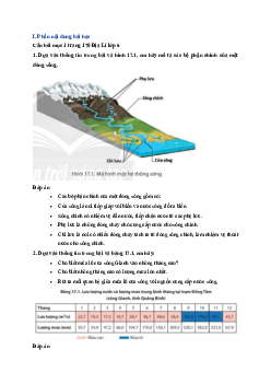 Giải SGK môn Địa lí 6 Bài 17 Sông và hồ | Chân trời sáng tạo