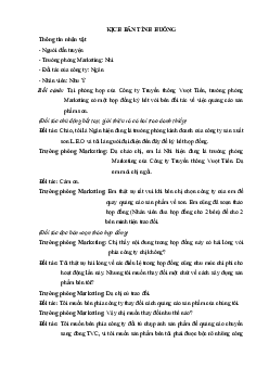Kịch bản tình huống môn Khởi tạo doanh nghiệp.