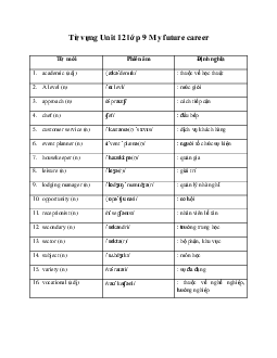Từ vựng Unit 12 lớp 9 My future career