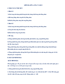 Chuyên đề liên hệ giữa cung và dây