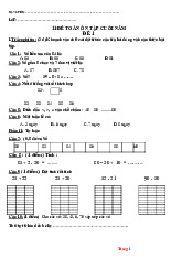 Bộ Đề Ôn Tập Toán 1 Cánh Diều HK2 Năm 2021-2022