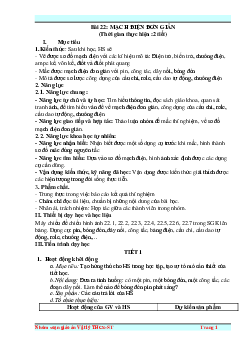 Giáo án Khoa học tự nhiên 8 Bài 22: Mạch điện đơn giản | Kết nối tri thức