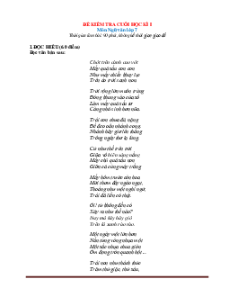 Đề kiểm tra cuối học kỳ 1 Văn 7 Chân trời sáng tạo ( có đáp án)