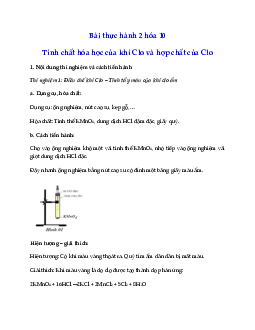 Bài thực hành số 2 hóa 10