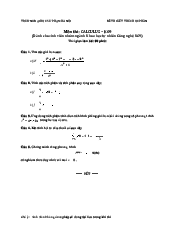 Đề cuối kì calculus - môn Khoa học tự nhiên và công nghệ | Đại học Sư Phạm Hà Nội