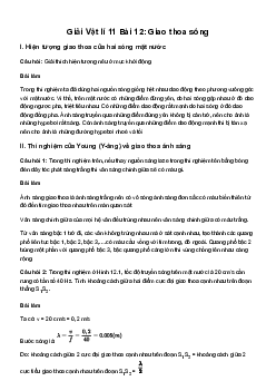 Vật lí 11 Bài 12: Giao thoa sóng