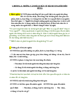 Tài liệu ôn thi Hành vi người tiêu dùng | Trường Đại học Kinh tế và Quản trị Kinh doanh, Đại học Thái Nguyên