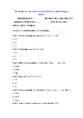 Đề thi giữa kỳ học kỳ 1 môn Toán lớp 2 năm học 2024 - 2025 - Đề số 1 | Bộ sách Kết nối tri thức