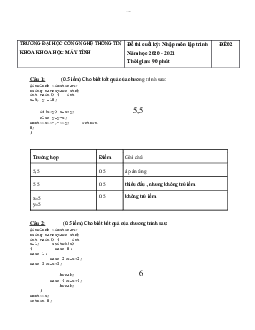 Đề thi cuối kỳ: nhập môn lập trình
