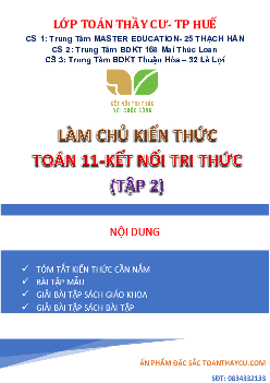 Làm chủ kiến thức Toán 11 KNTTVCS (tập 2) – Trần Đình Cư