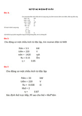 Bài tập môn Máy điện 1 | Trường Đại học Bách Khoa Hà Nội