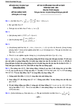 Đề tuyển sinh lớp 10 môn Toán (chuyên) năm 2020 – 2021 sở GD&ĐT Đắk Nông