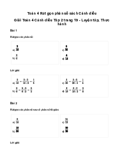 Giải Toán lớp 4 Bài 59: Rút gọn phân số | Cánh diều