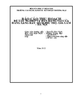 Báo cáo Nghiệp vụ bán hàng tại cửa hàng xăng dầu số 38 Phú Thị - Gia Lâm - Hà Nội