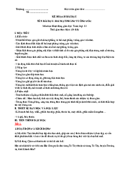 Bài 25: Hai mặt phẳng vuông góc - Giáo án Toán 11 Kết nối tri thức