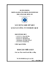 BC THOlap - Xây Dựng Kho Dữ Liệu Quản Lý Công Ty Tour Du Lịch. Môn Công nghệ | Đại học Trường Đại học Công nghệ thông tin, Đại học Quốc gia Thành phố Hồ Chí Minh