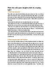 Phân tích mối quan hệ giữa chính trị và pháp luật?