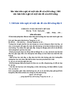 Văn mẫu 8 | Viết văn bản kiến nghị về một vấn đề của đời sống