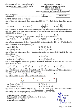 Đề cuối kỳ 2 Toán 10 năm 2022 – 2023 trường THPT Nguyễn Văn Trỗi – Khánh Hòa