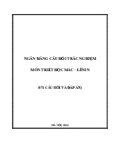 Ngân hàng câu hỏi trắc nghiệm (871 câu hỏi và đáp án) môn Triết học Mác - Lênin | Trường Đại học Luật Hà Nội