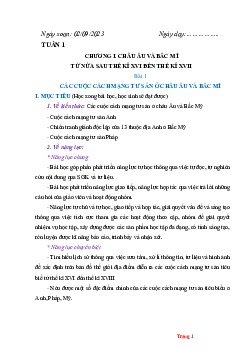 Giáo án môn lịch sử lớp 8 chân trời sáng tạo học kỳ 1