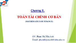 Bài giảng chương 2 toán tài chính cơ bản | Toán kinh tế